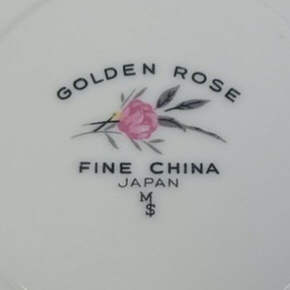 Vintage Golden Rose Flower Gold Rim Fine China Japan Teacup Saucer Set - Picture 7 of 7